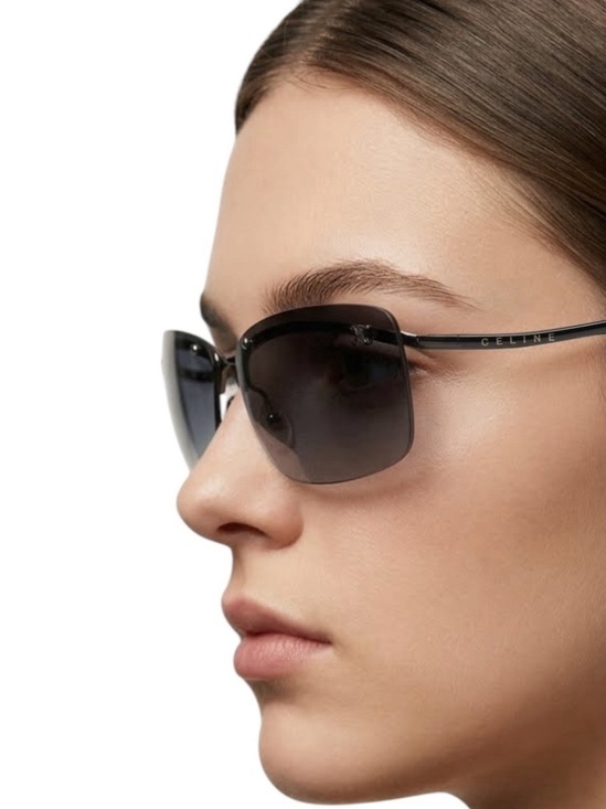 Deadstock Celine Triomphe Rimless Sunglasses SC 1007 568 Full Set Y2K Gunmetal main image 4